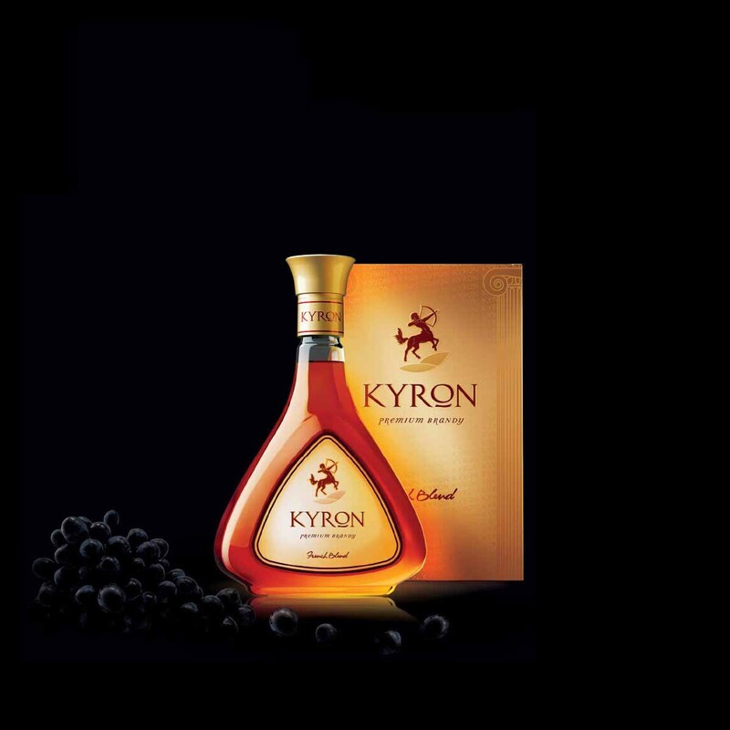 Kyron is an XO blended French brandy. It has a warm, deep amber glow created by a blending of exquisite ingredients.