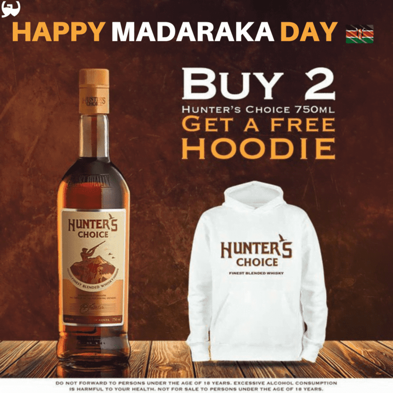 Buy 2 Hunters Choice online in Nairobi and Get a Free Hoodie