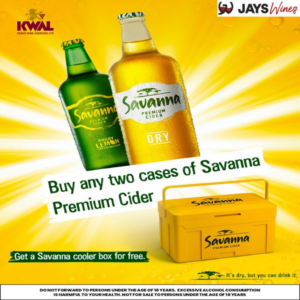 BUY 2 CASES OF SAVANNA DRY CIDER 330ML(6%), GET A SAVANNA COOLER BOX FOR FREE